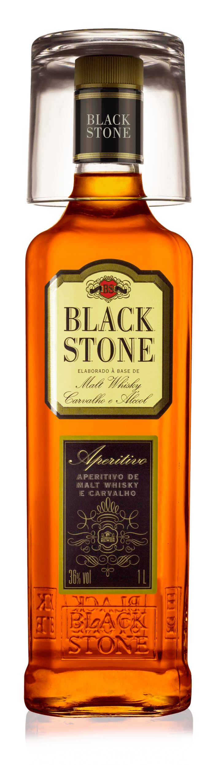 Aperitivo De Whisky Black Stone 1l com copo
