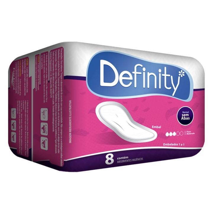 Intellipin Definity Absorvente Definity Sem Abas 8 Unidades | CDA Distribuidora