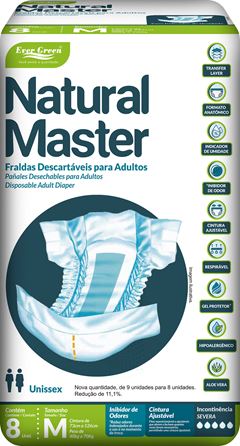 Fralda Adulto  Natural Master (M) 8 Unidades