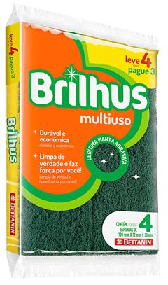 Esponja Brilhus Multiuso 4 Unidades