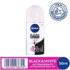 Desodorante Nivea Roll-On Invisible Black & White Clear  50ml