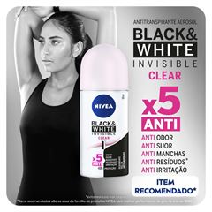 Desodorante Nivea Roll-On Invisible Black & White Clear  50ml