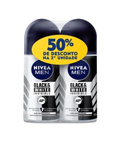 Desodorante  Nivea Roll-On 50% Desconto  2° Men Invisible  Black & White 50ml
