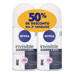 Desodorante Nivea Roll-On 50%Desc 2° Invisible  Black &White Clean 50ml