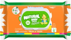 Lenços Umedecidos Natural Baby Wipes Softouch 100 Folhas