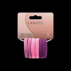 Elástico De Cabelo Lanossi Conjunto Com 6 Pink