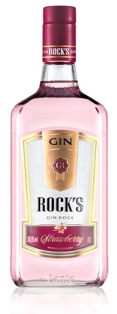 Gin 1L Rock s Strawberry Doce