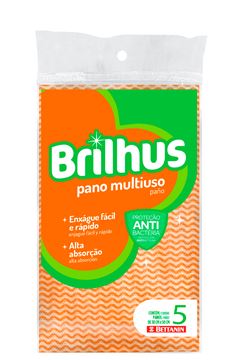 Pano Brilhus Multiuso Antibacteriano Com 5 Unidades