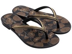 Chinelo Grendha Mais Açaí Energia Adulto 18060 Preto Floral