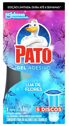 Gel Adesivo Detergente Sanitário Pato Lua Flores Refil C/ 6 Discos