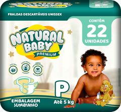 Fralda Infantil Natural Baby Premium Jumbinho Pacote (P) 22 Unidades