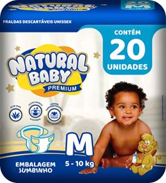 Fralda Infantil  Natural Baby Premium Jumbinho Pacote (M) 20 Unidades