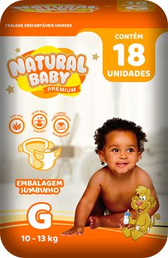 Fralda Infantil  Natural Baby Premium Jumbinho Pacote (G) 18 Unidades