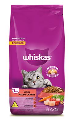 Ração Whiskas Mix de Carnes Adulto 2,7kg