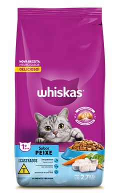 Ração Whiskas Peixe Gatos Castrados 2,7kg