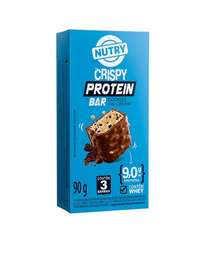 Barra De Proteína Nutry Crispy Cookies 3x30g