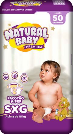 Fralda Infantil  Natural Baby Premium Hiper (SXG) 50 Unidades