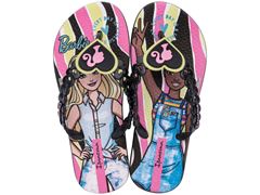 Chinelo Barbie Style 25729 - Preto /Azul/Amarelo