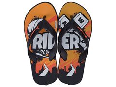 Chinelo Rider Street Joy Dedo Infantil 11768  Preto / Amarelo / Laranja