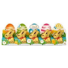 Chocolate Lindt Gold Bunny Cartela Com 5 Unidades Ao Leite 50g