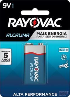 Pilha Alcalina Rayovac 9V Cartela Com 1