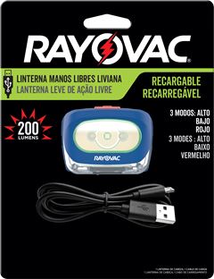 Lanterna Rayovac Recarregável USB Mãos Livres