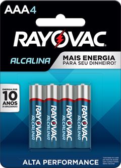 Pilha Alcalina Rayovac AAA4 Com 4