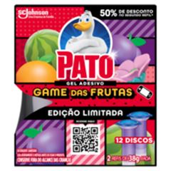 Gel Adesivo Detergente Sanitário Pato Games Das Frutas 38g Com 12 Discos