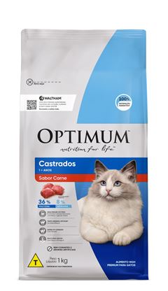Ração Optimum Cat Adulto Castrados Carne 1Kg