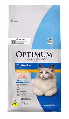 Ração Optimum Cat Adulto Castrado Frango 3Kg