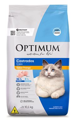 Ração Optimum Cat Adulto Castrados Frango 10,1Kg