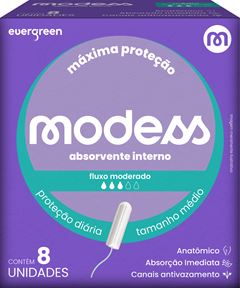 Absorvente Interno Medio Modess com 8 unidades