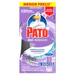 Gel Adesivo Detergente Sanitário Pato Lavanda Refil Com 6 Discos Menor Preço