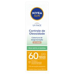 Protetor Solar Nívea Facial Fps60 Beauty Controle de Oleosidade 50g com Cor Média