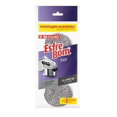 Esponja Esfrebom Aço Inox Com 3
