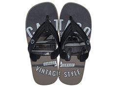 Chinelo Cartago Atlanta Dedo Infantil 11841 Cinza / Preto / Branco