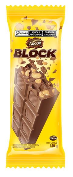 Tablete de Chocolate Block com Amendoim 140g