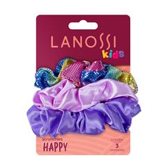 Elástico De Cabelo Lanossi Scrunchies Happy