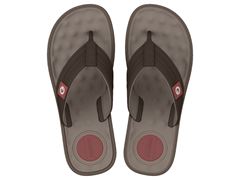 Chinelo Cartago Alabama Dedo Adulto 11859 Bege / Marrom / Vermelho