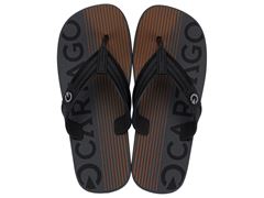 Chinelo Cartago Atlanta Dedo Infantil 11841 Grafife / Preto / Laranja