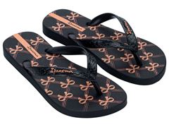 Chinelo Ipanema Happy Feminina Ad 25279 Preto / Preto / Laranja