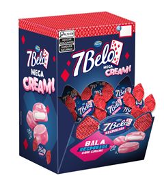 Bala 7Belo Recheada Framboesa Mega Creamy 400g