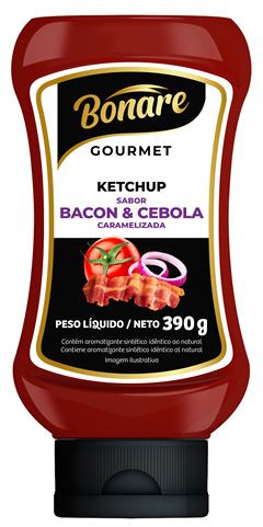 Ketchup Bonare Gourmet Top Down Bacon e Cebola Caramelizada 390g