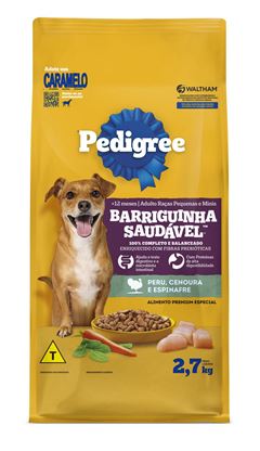 Racao Pedigree Racas Pequenas Adulto Peru, Cenoura e Espinafre 2,7Kg