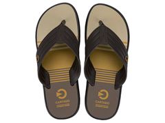 Chinelo Cartago Montreal Dedo Adulto 11729 Marrom / Marrom / Amarelo