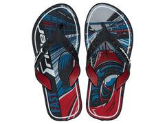 Chinelo Rider Street Joy Dedo Infantil 11768 Preto / Vermelho / Azul