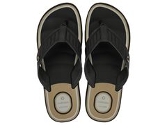 Chinelo Cartago Durban Dedo Adulto 12640 Preto / Bege / Cinza