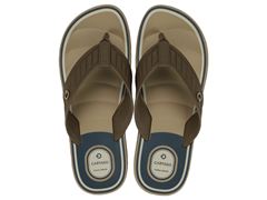 Chinelo Cartago Durban Dedo Adulto 12640 Bege / Marrom / Azul