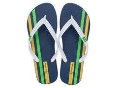 Chinelo Ipanema Brasil Light Adulto Azul / Branco / Amarelo