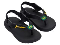 Chinelo Rider R1 Brasil Dedo Baby 12676 Preto / Preto / Amarelo